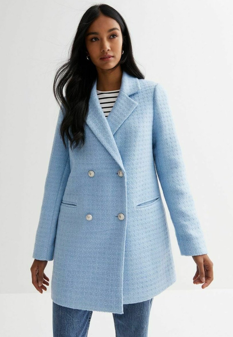 Blauer boucle mantel Outlet